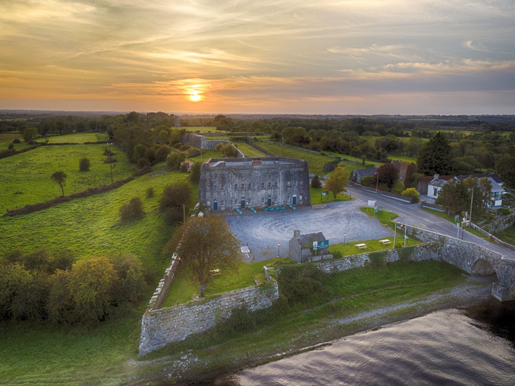 Aerial view of the Shannonbridge Fortifications in Co Roscommon