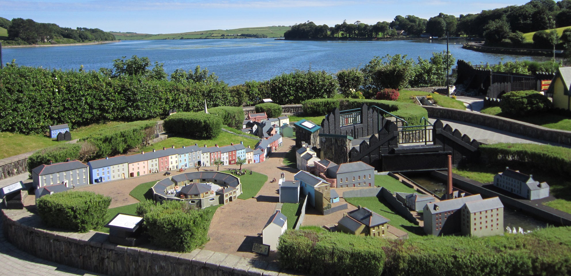 Aerial view of the West Cork Railway Village in County Cork.