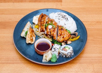 Kobe One Japanese Fusion Restaurant duck bento plate