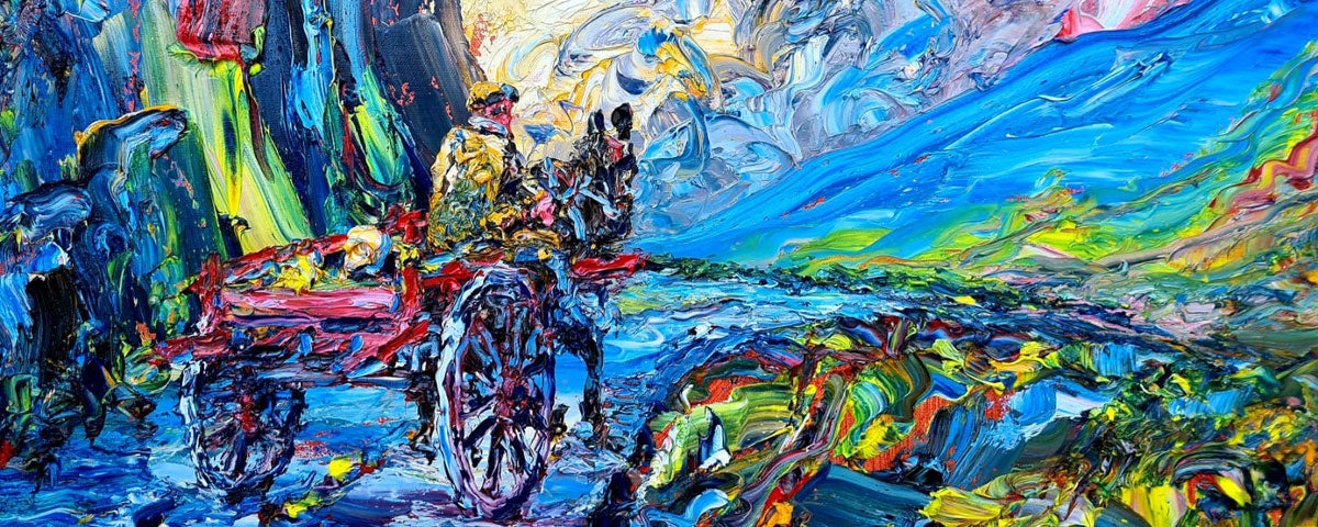 Oil on canvas artwork called Siar Abhaile by Irish artist Liam O Neill