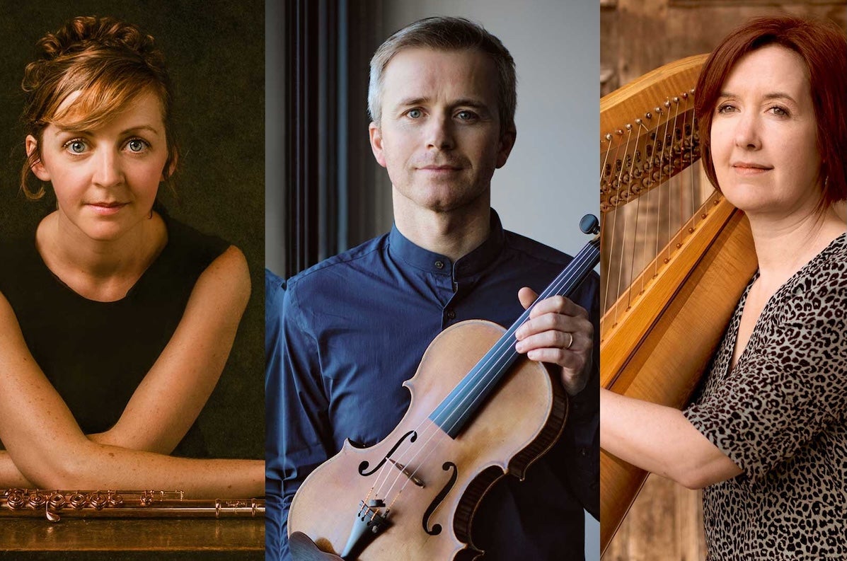 Fiona Kelly, flute, Cian Ó Dúill, viola, Jean Kelly, harp