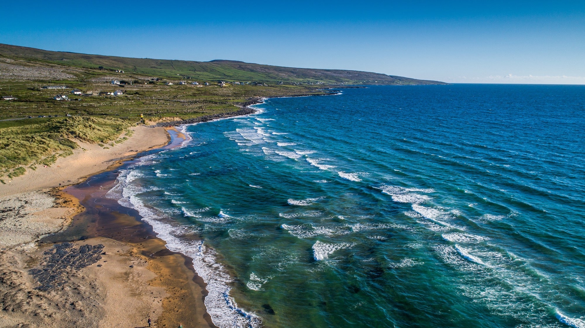 Aerial view of Fanore Beach in Co Clare