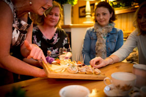 People enjoying a platter at The Burren Food Trail 