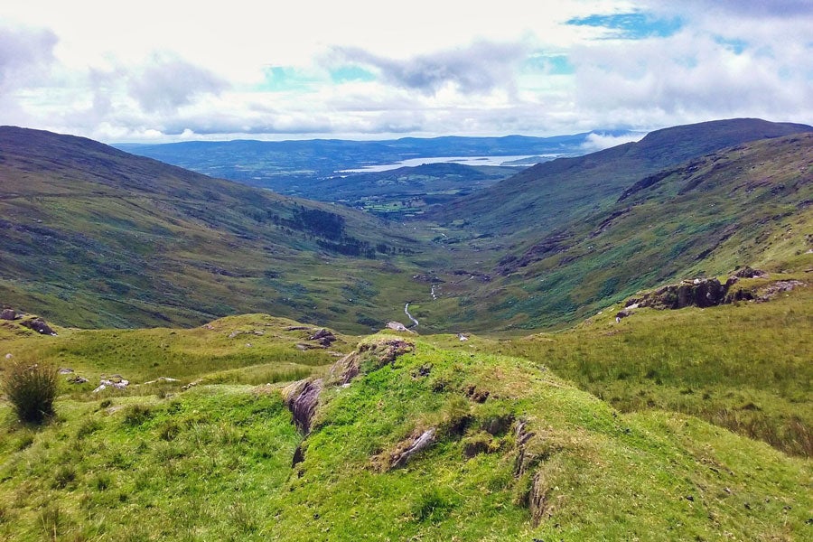 View of the landscape from the viewing point at Priest's Leap in County Cork