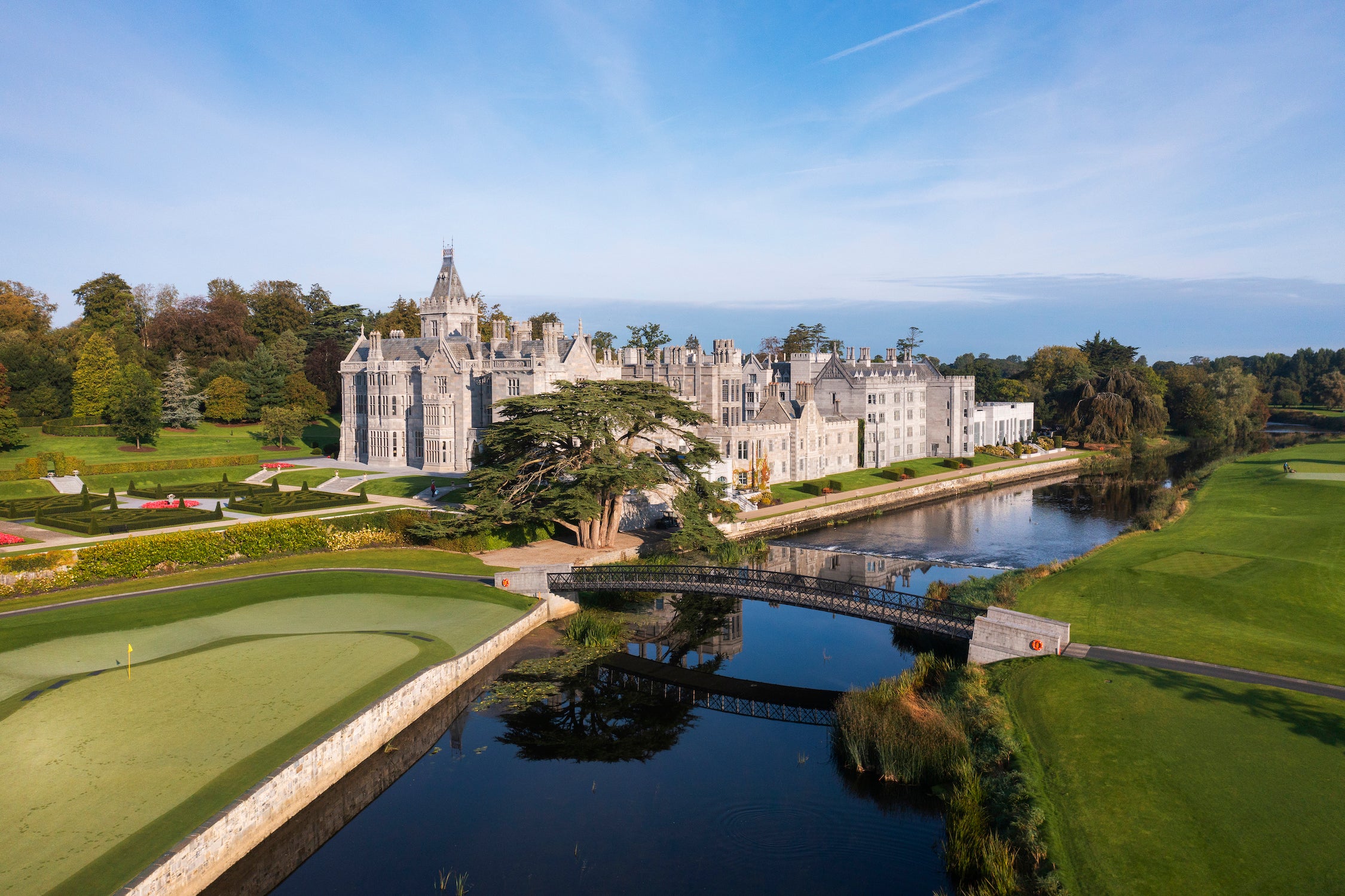 Aerial view of Adare Manor in County Limerick