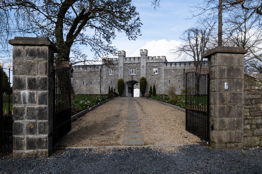 Main gates with castle in background