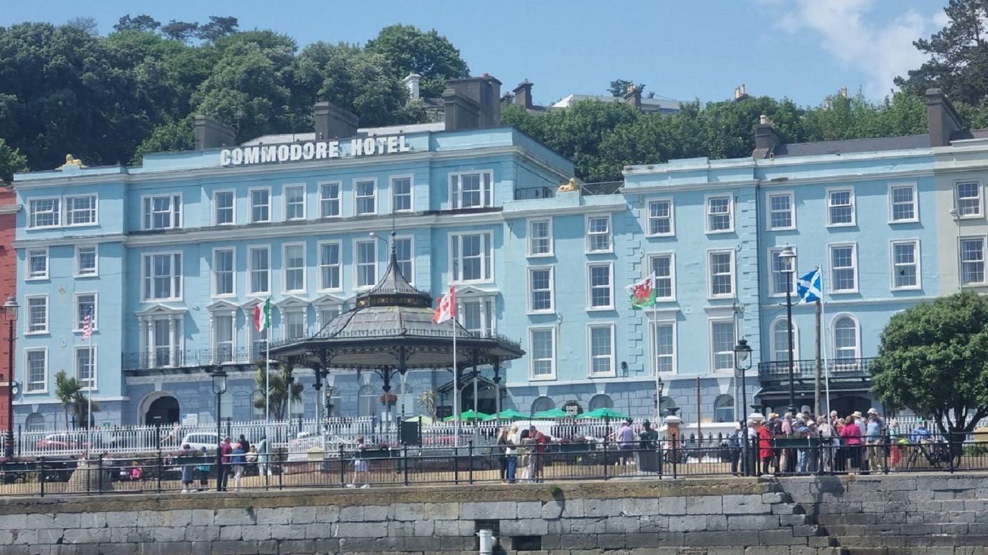 Exterior view of hotel.