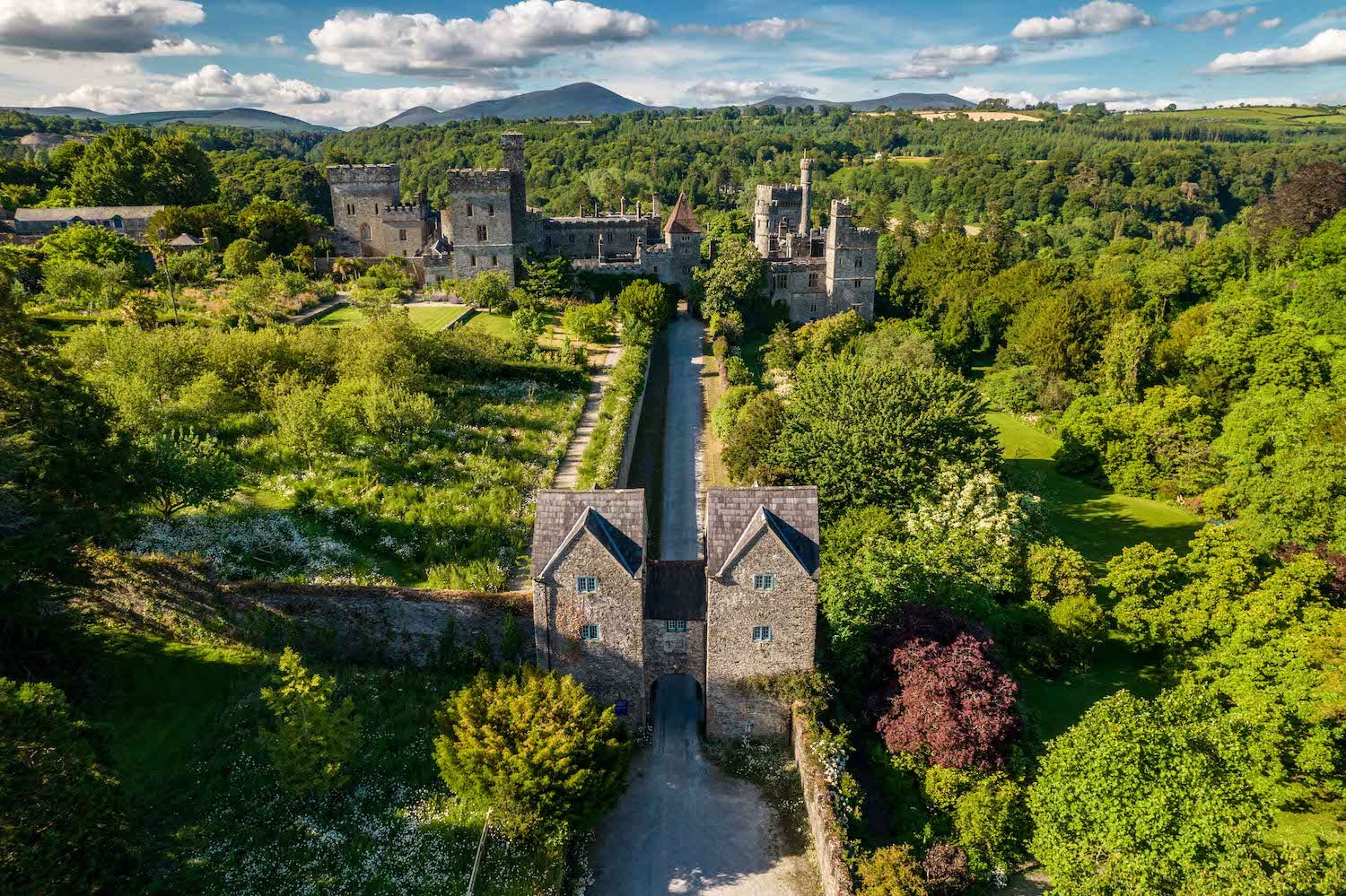 Aerial view of Lismore Castle in Co Waterford.