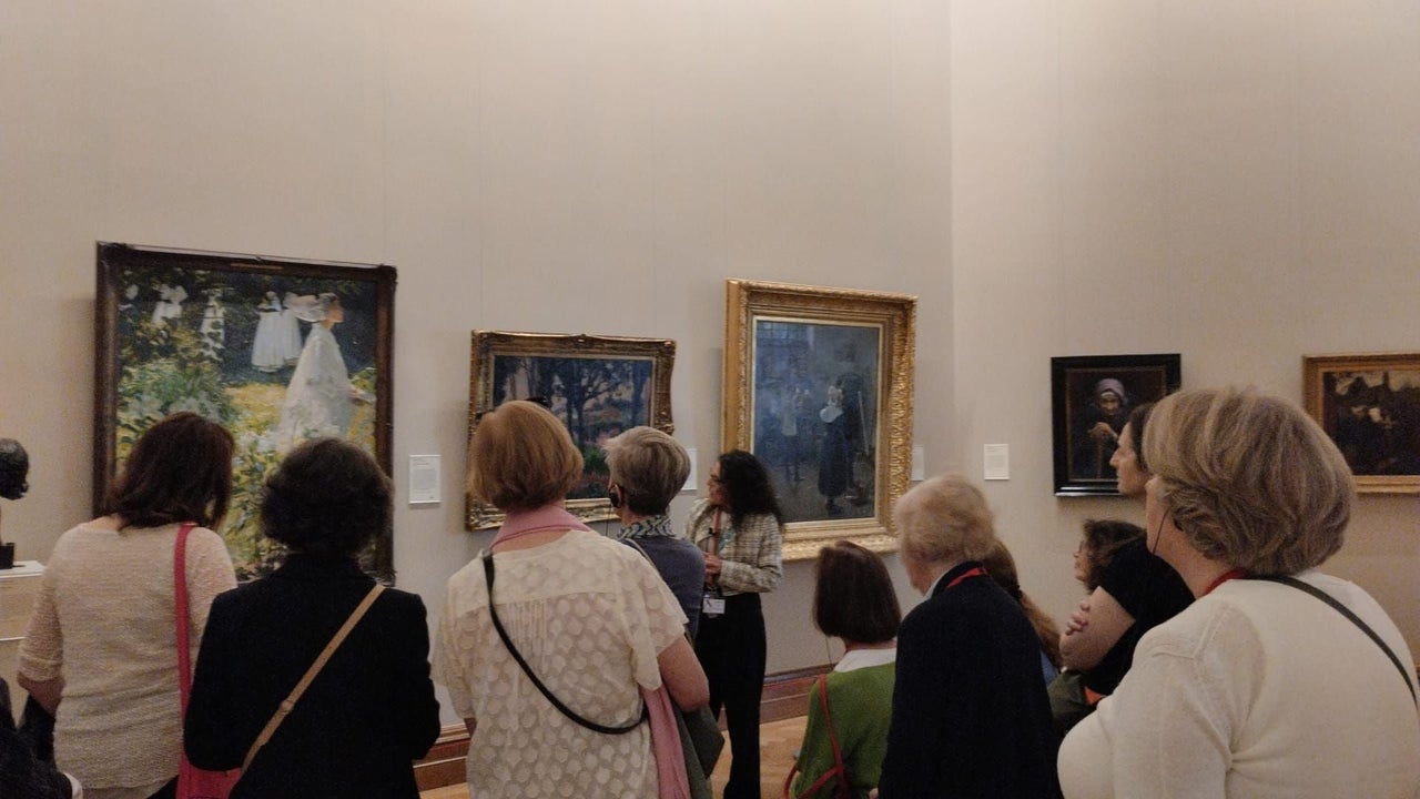 Group in an exhibition room on a National Gallery of Ireland tour
