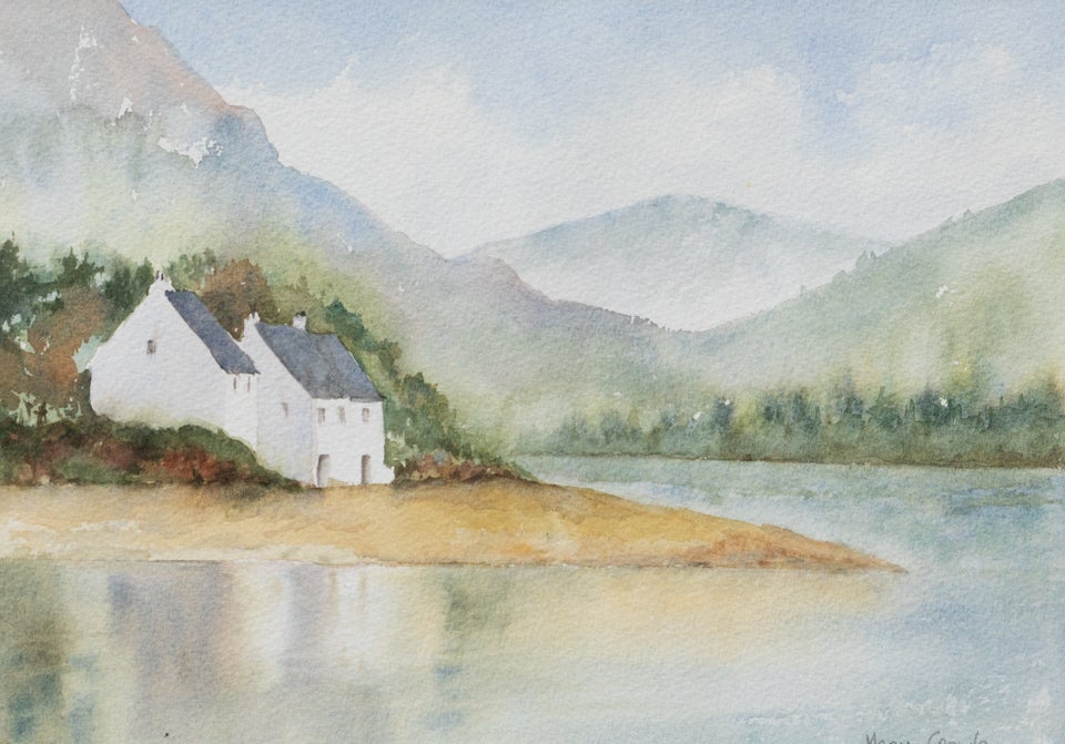 House by the Sea limited edition watercolour print on display at Mary Crowley's Artist Studio & Gallery