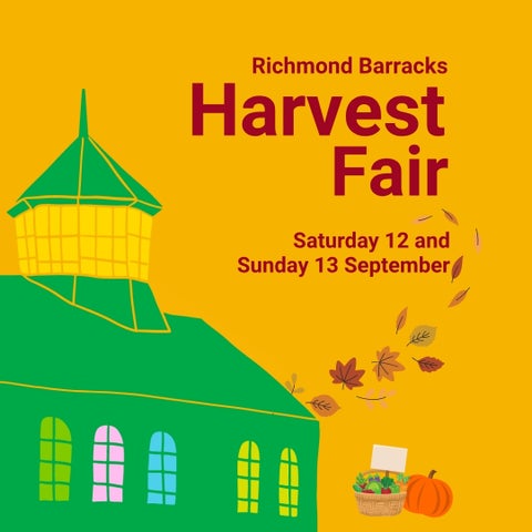 Graphic image with Harvest Fair information