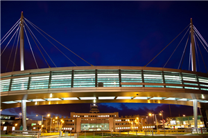 Dublin Airport Skybridge at night