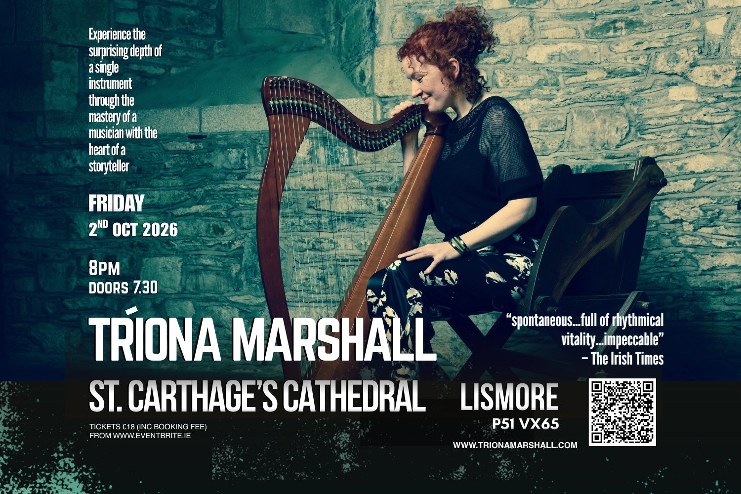 Poster for Tríona Marshall's concert in St. Carthage's Cathedral, Lismore