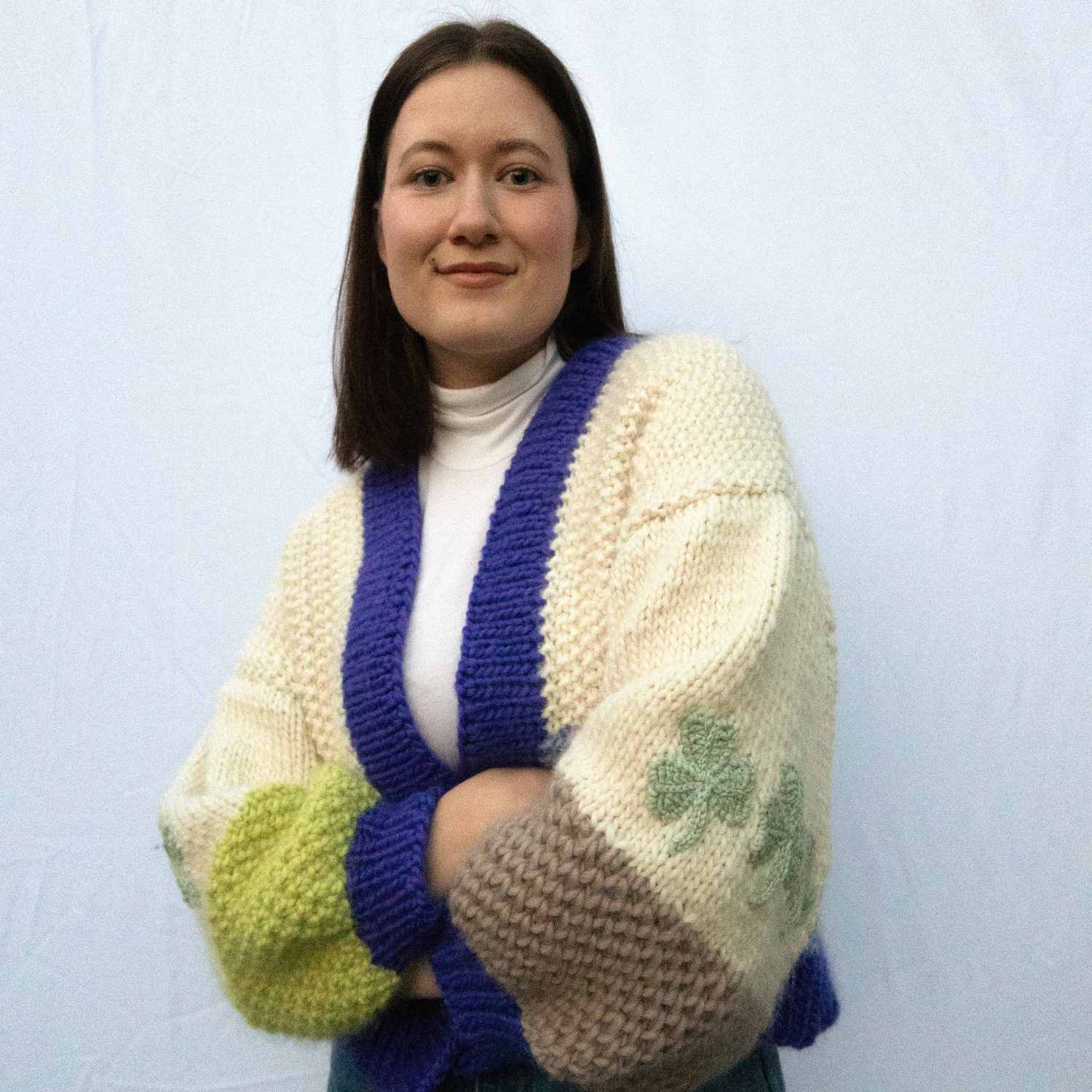 A Taylor Swift Aran cardigan designed by Gabrielle Malone.