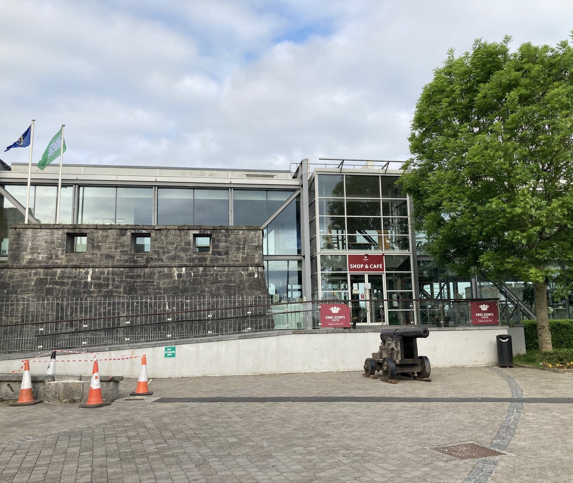 An exterior image of Limerick Tourist Information Centre located inside King John's Castle