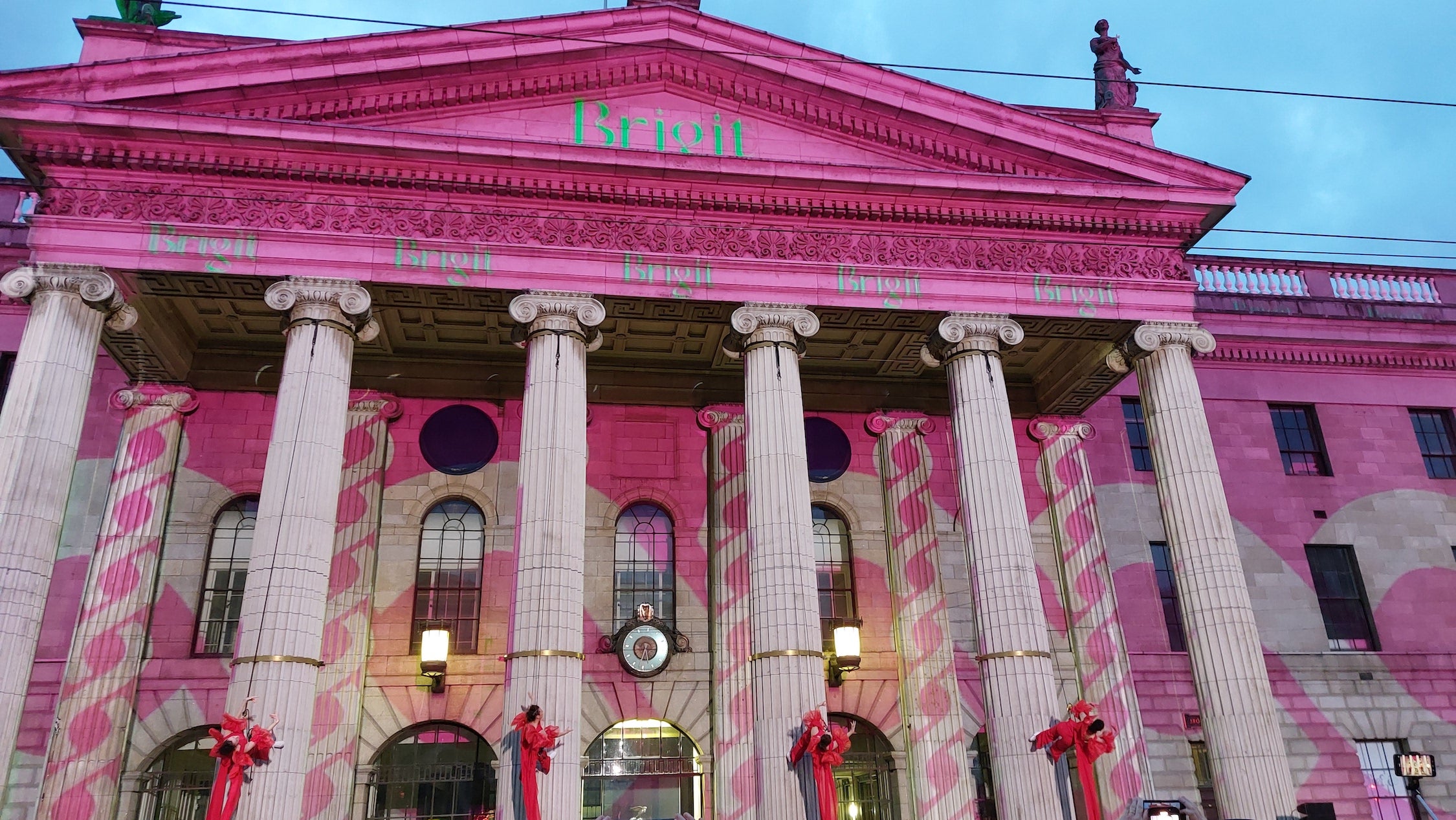 St Brigid's Day light show display at the GPO in Dublin city
