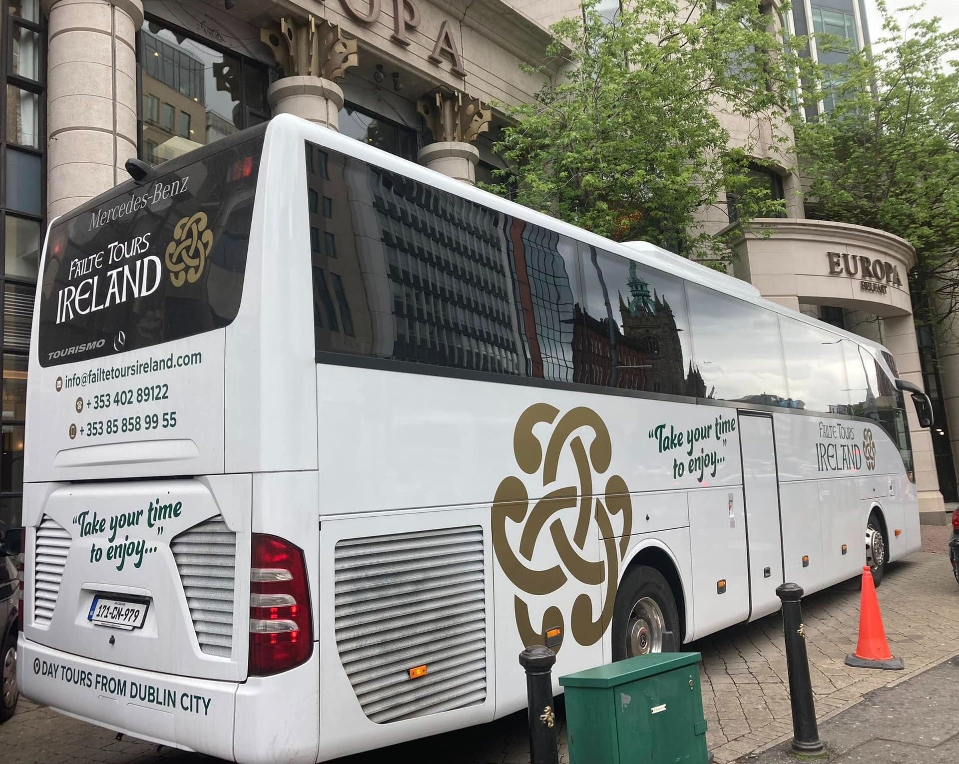 Failte Tours Ireland bus at the Europa Hotel