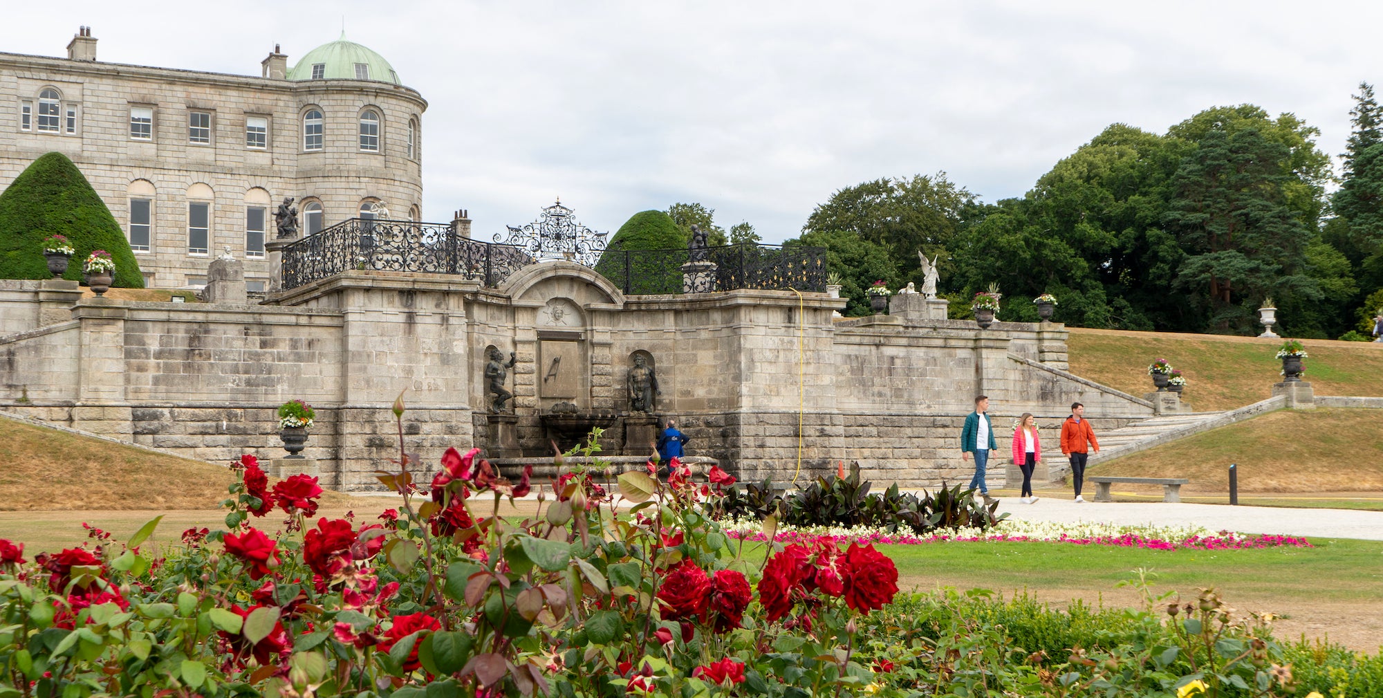 People walking the grounds of Powerscourt Estate House and Gardens in Co Wicklow