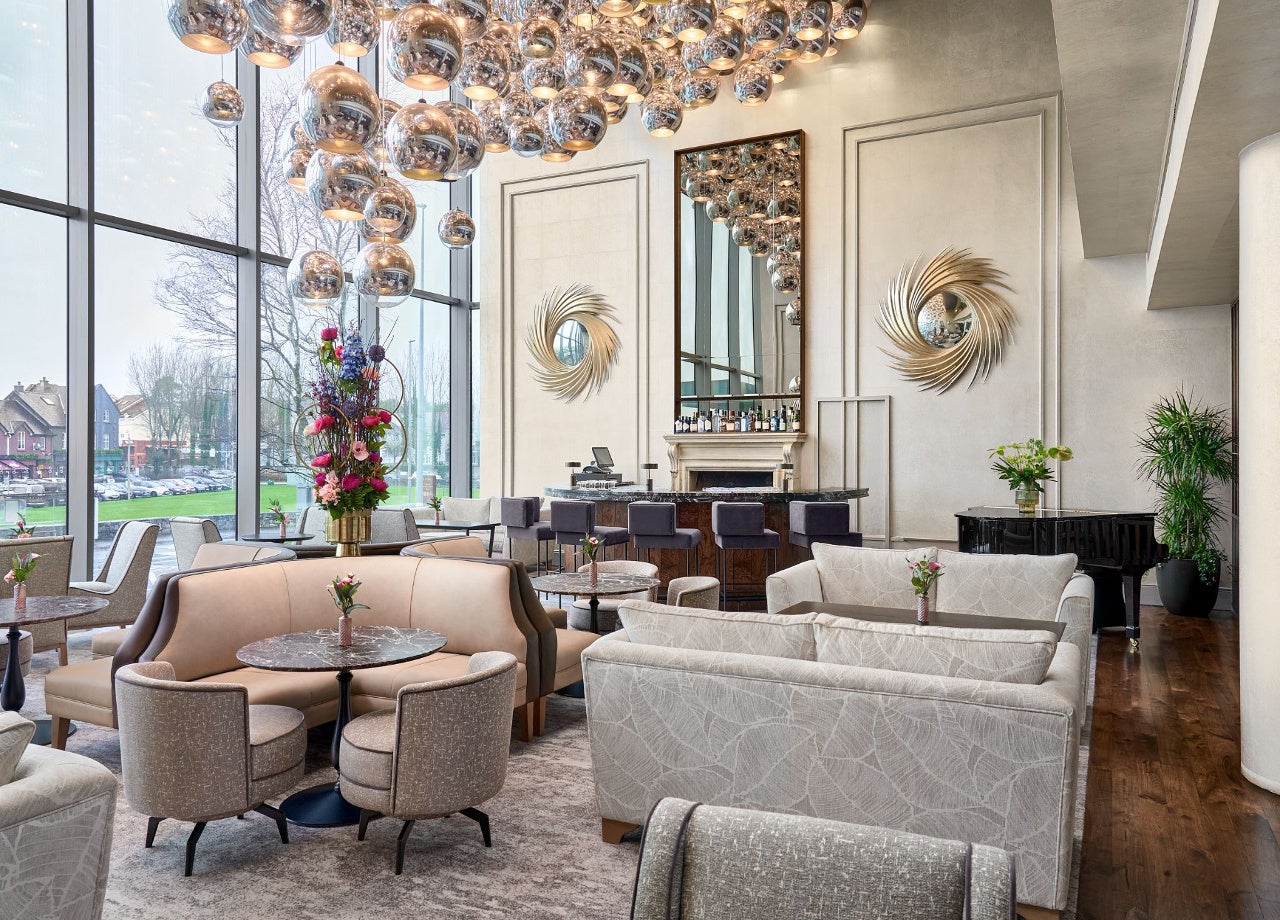 Seating area with tables and chairs