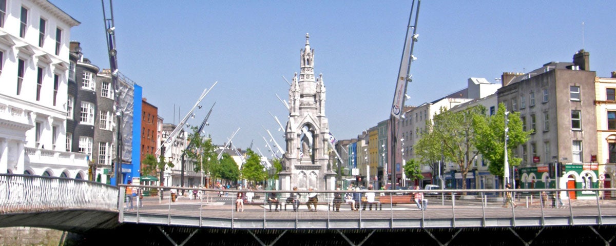 View of National Monument from across the river in Cork City