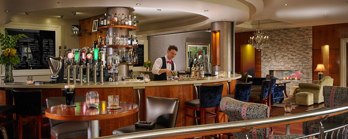 A view of the bar in Dicks Bar