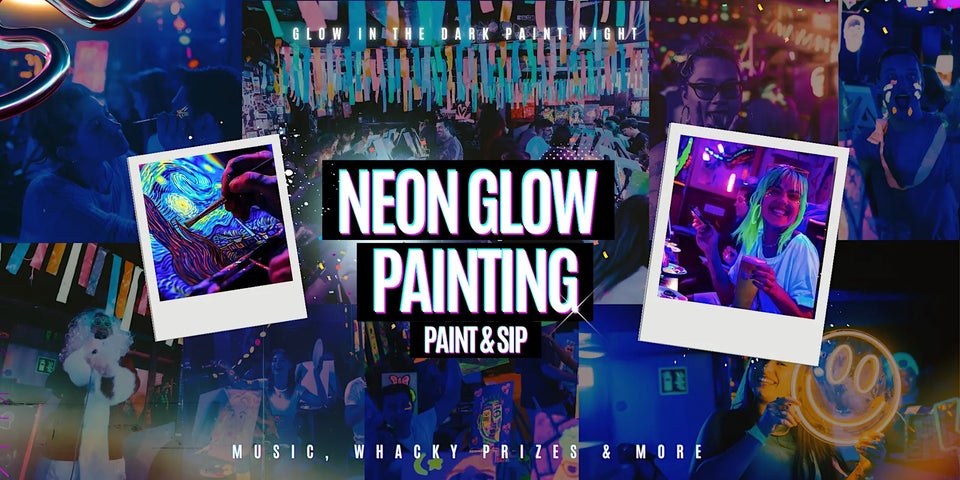 Paint A Neon Canvas. Music. UV Lights. Prizes. No Experience Needed To Take Part.  Paint A Canvas Using Florescent Paint With Music And Prizes!