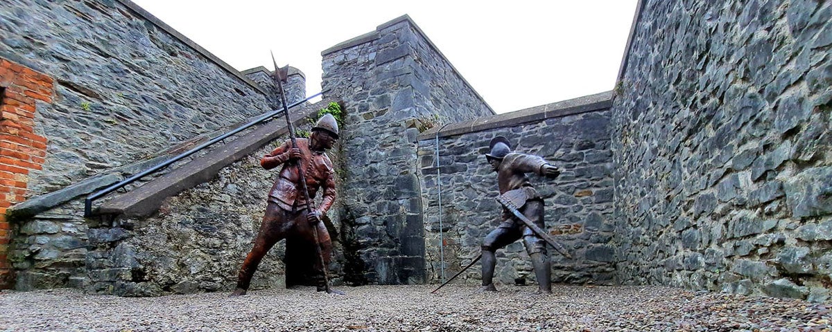 Military metal soldiers within the walls of Elizabeth Fort