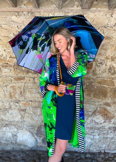 The Kimono range is luxurious, vibrant & different. They all have the Clare O'Connor signature striped detail on the cuffs, pockets, trims & sleves.