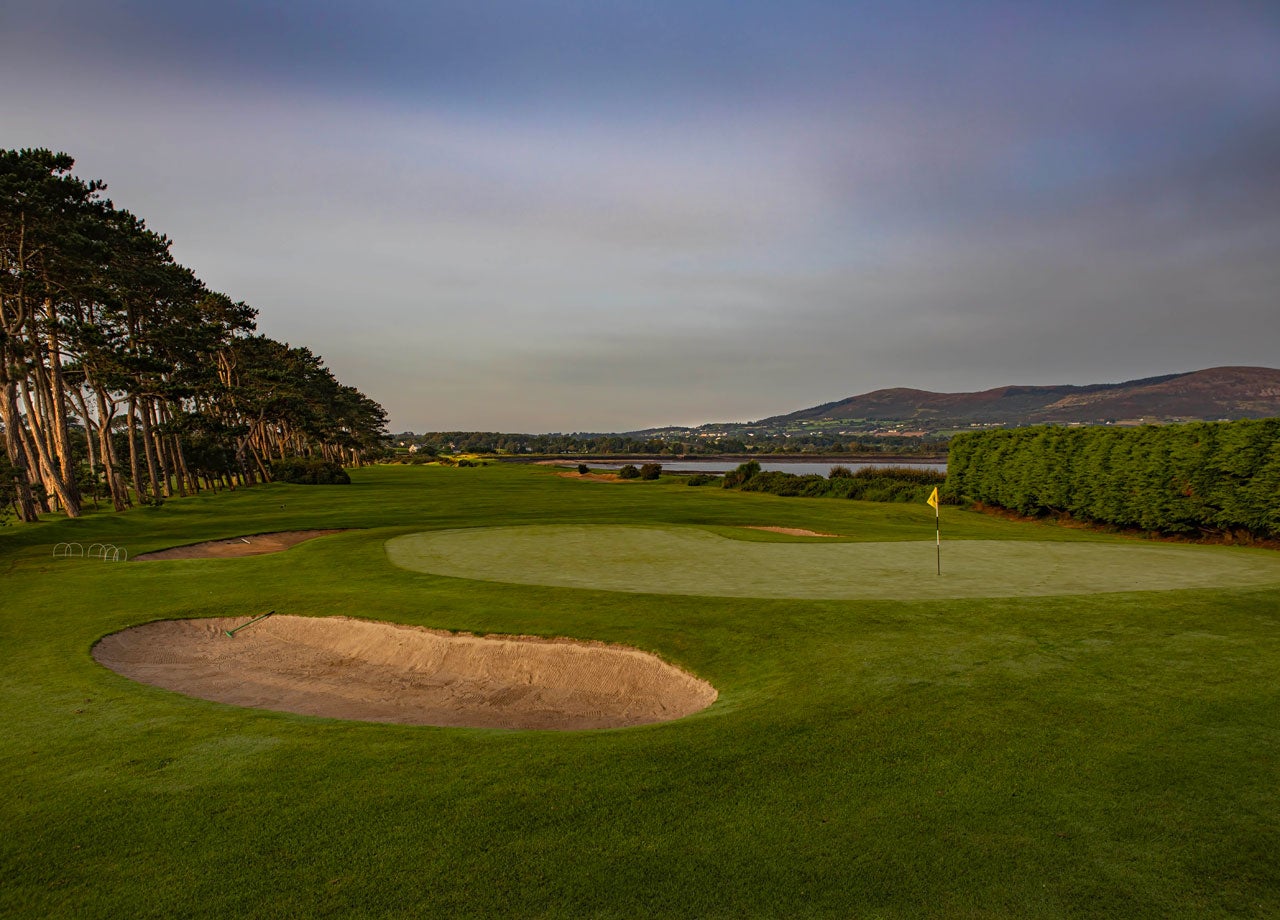 View out over over the green to Carlingford Lough