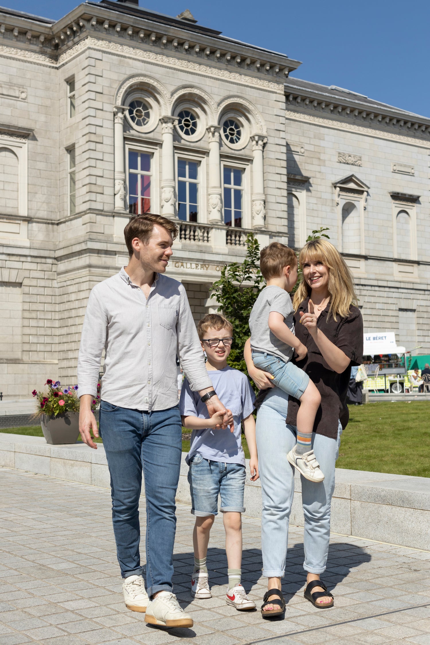 A family at the National Gallery of Ireland in Dublin city