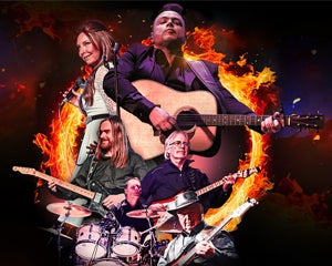 Collage of images of various musicians, mostly playing guitars.