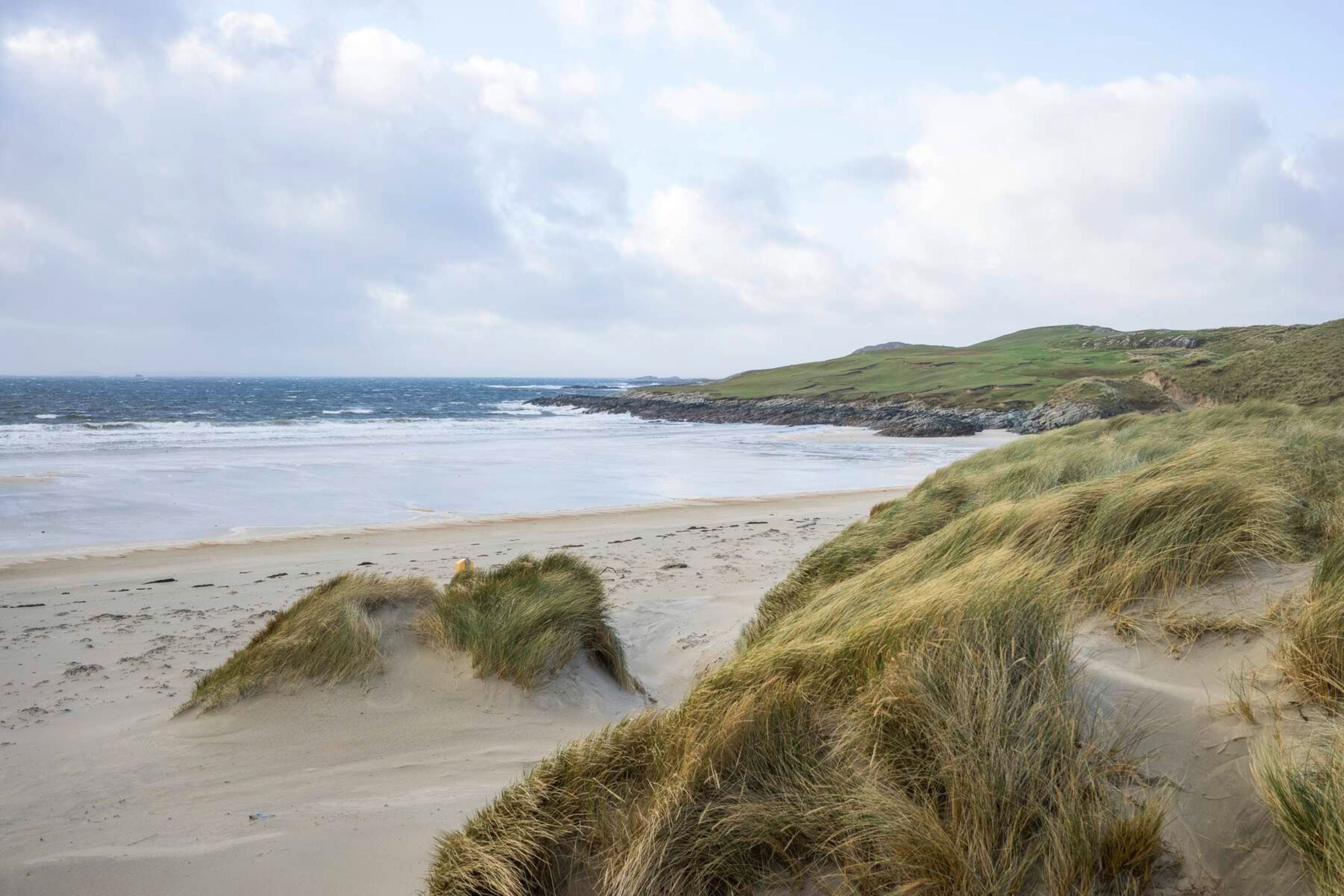 Water lapping at the shores of Silver Strand Beach in County Mayo.