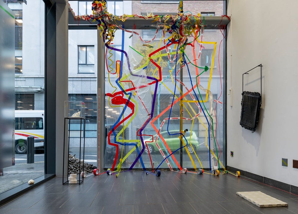 Two steps twice art installation on display at The LAB Gallery