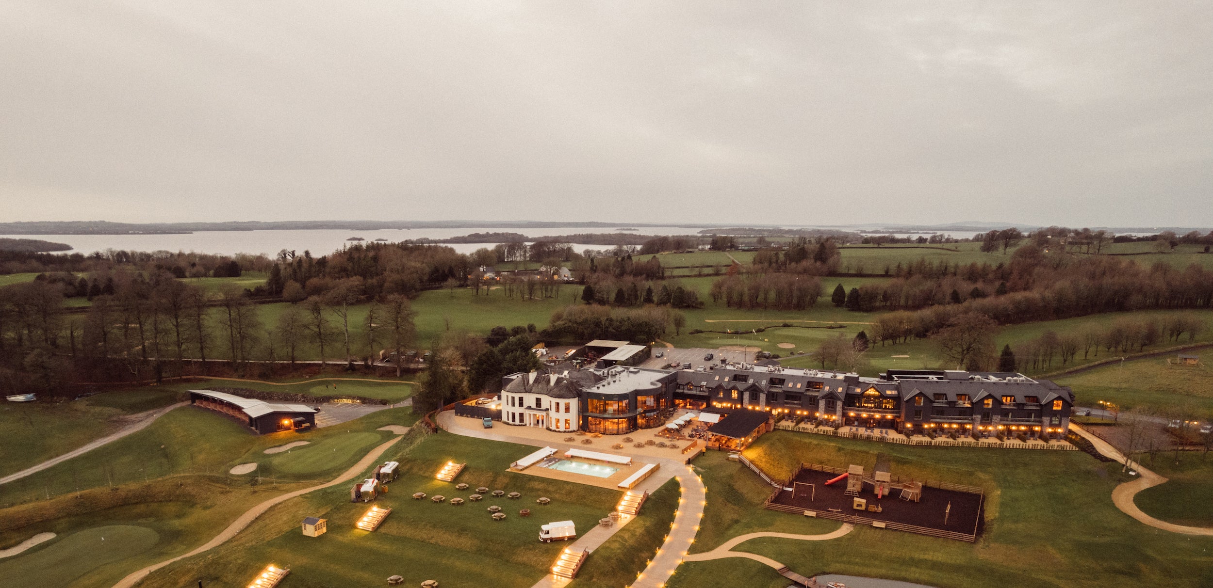 Aerial view of Glasson Lakehouse in Co Westmeath