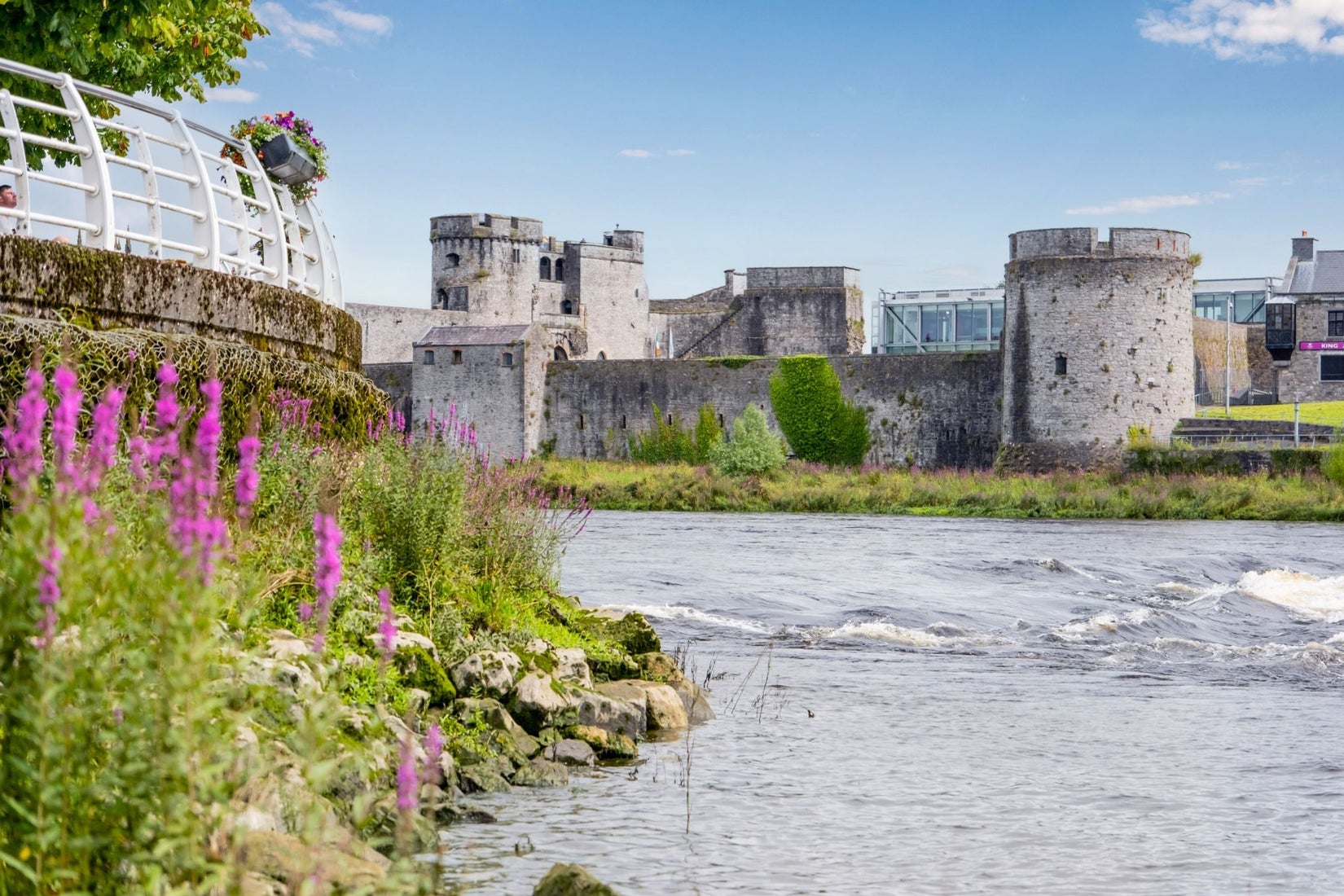 A view of a castle from the river
