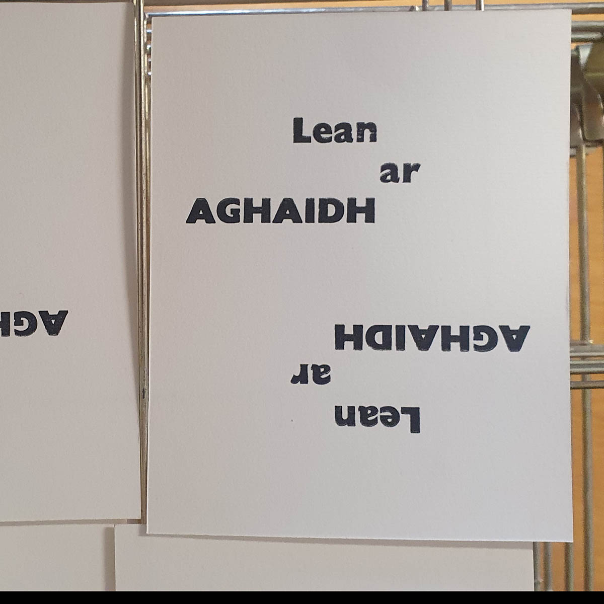 Letterpress postcard in the Irish language