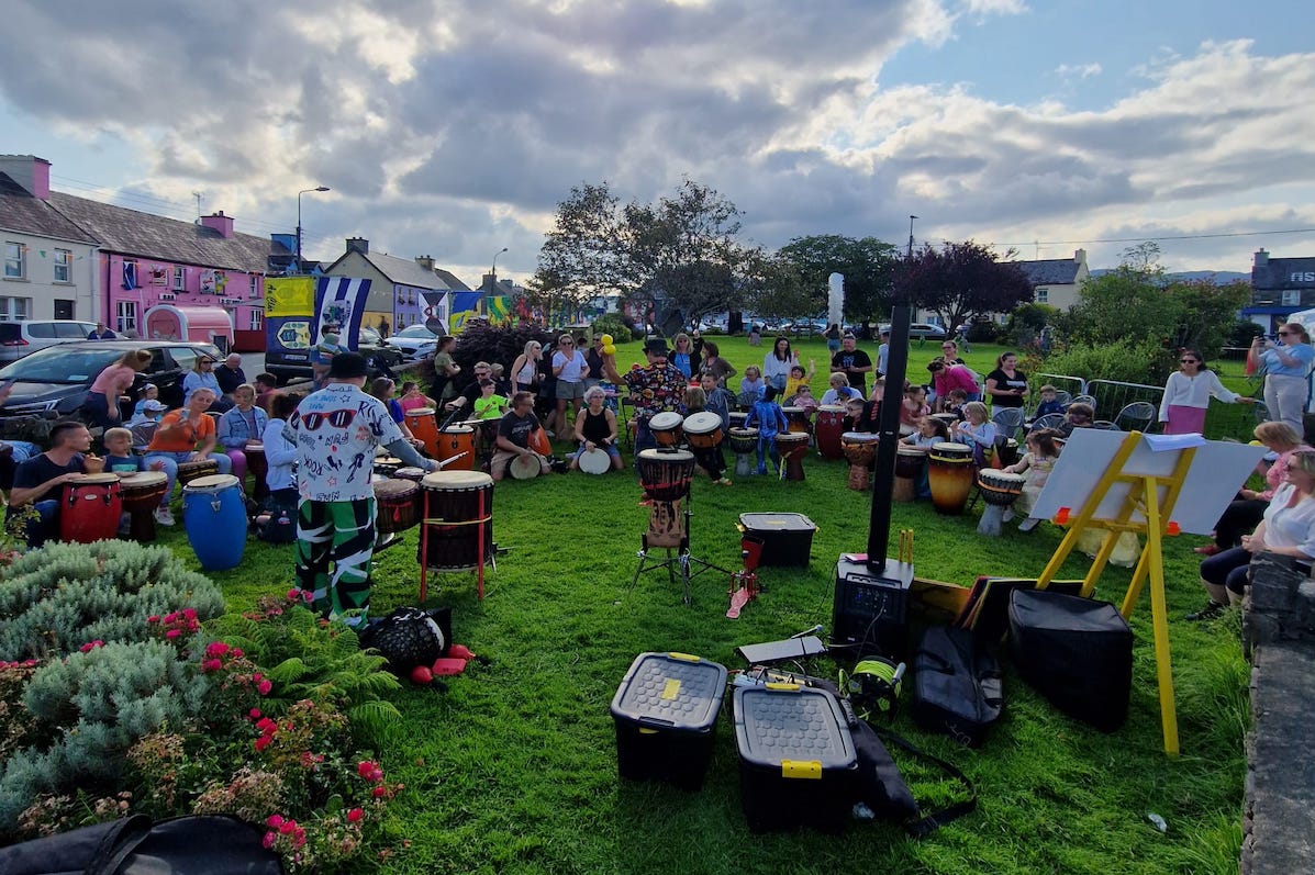 Drum dance fun in the green