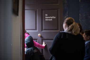School students on a trip to 14 Henrietta Street