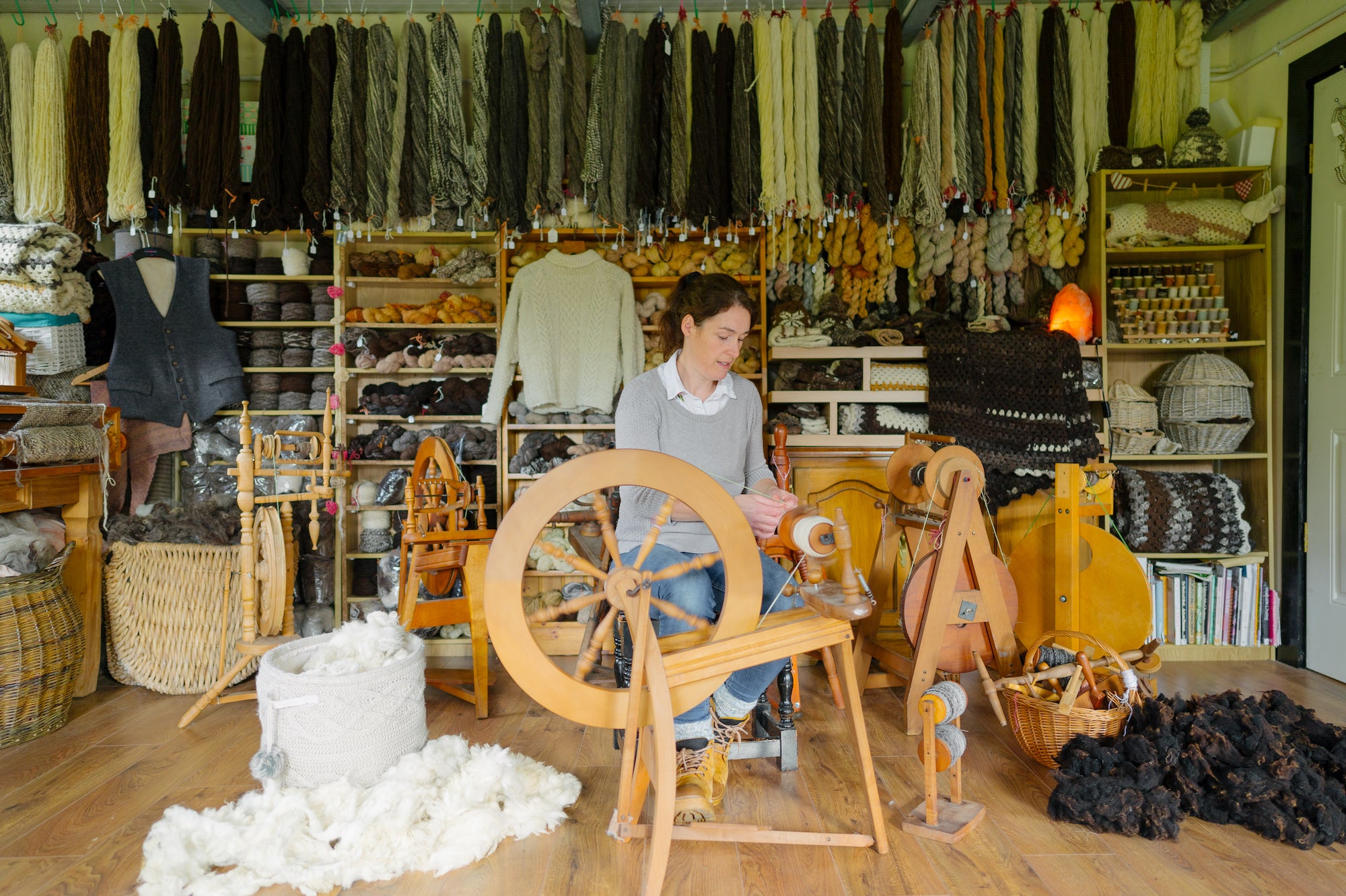 Carina Coyne working in Joyce Country Wool in Co Galway