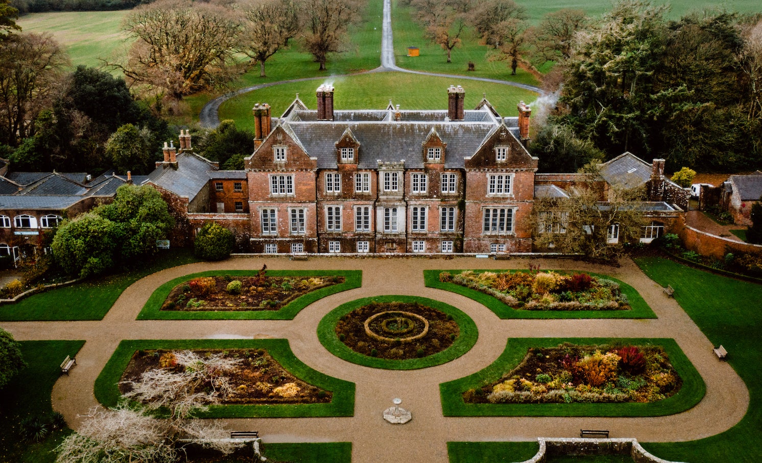 Aerial image of Wells House and Gardens in County Wexford.