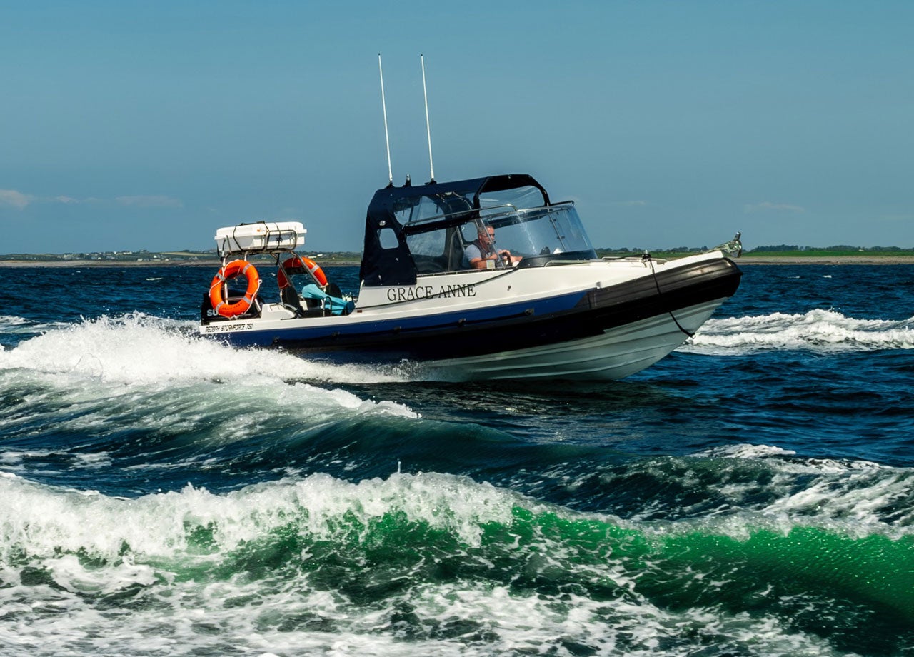 The Grace Anne boat out on the sea