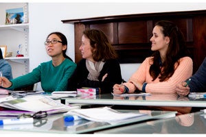 Students learning English