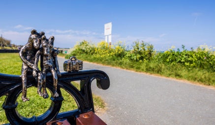 A piece of art work on a bench along the St Patrick’s Way and Art Trail Skerries