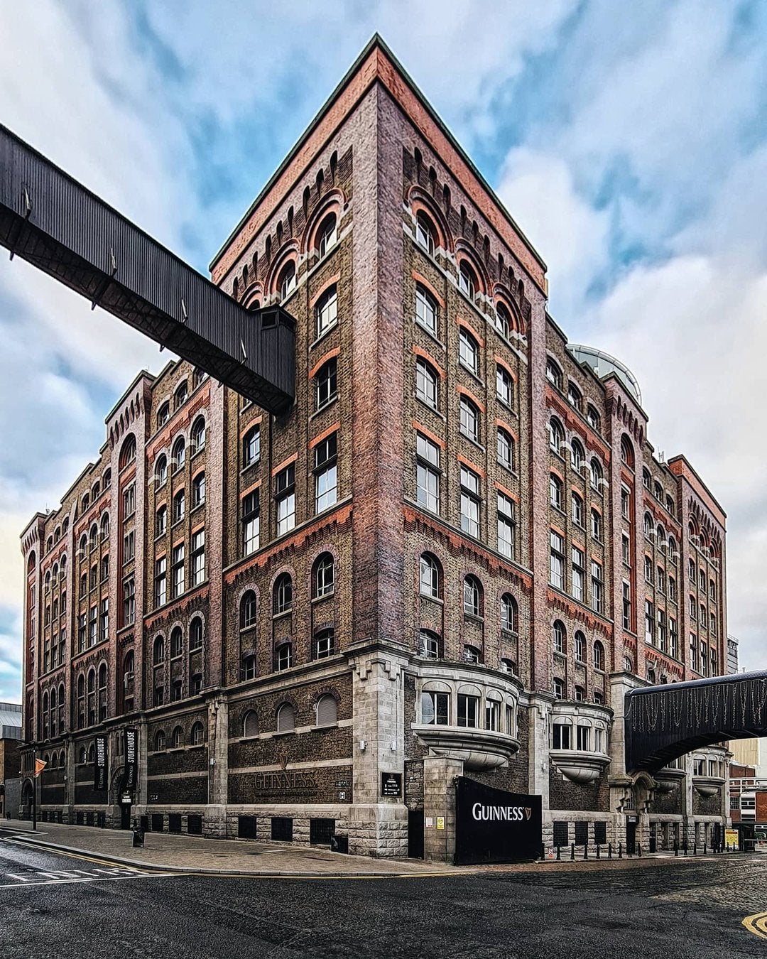 Exterior of the Guinness Storehouse building in Dublin.