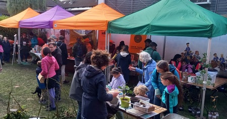 Image of the information stands available at the event