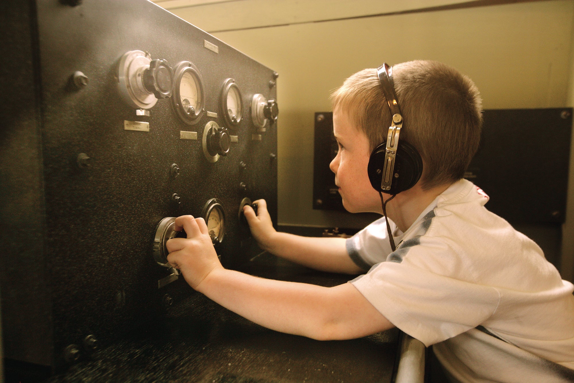 A child at Foynes Flying Boat Museum in Co Limerick