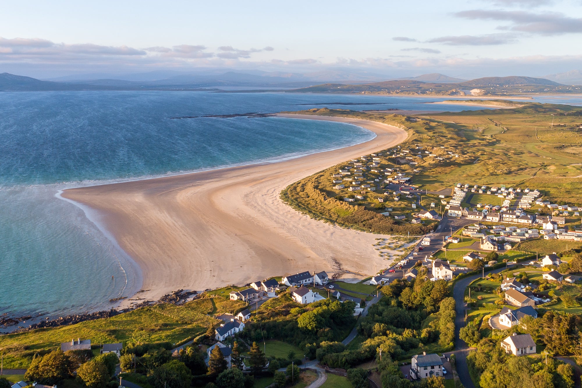 Aerial view of Narin-Portnoo Strand in Co Donegal