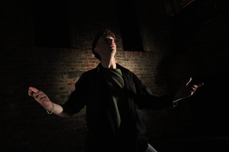 Image of Elliot Nolan as Seoirse during their Dublin Fringe Festival run.