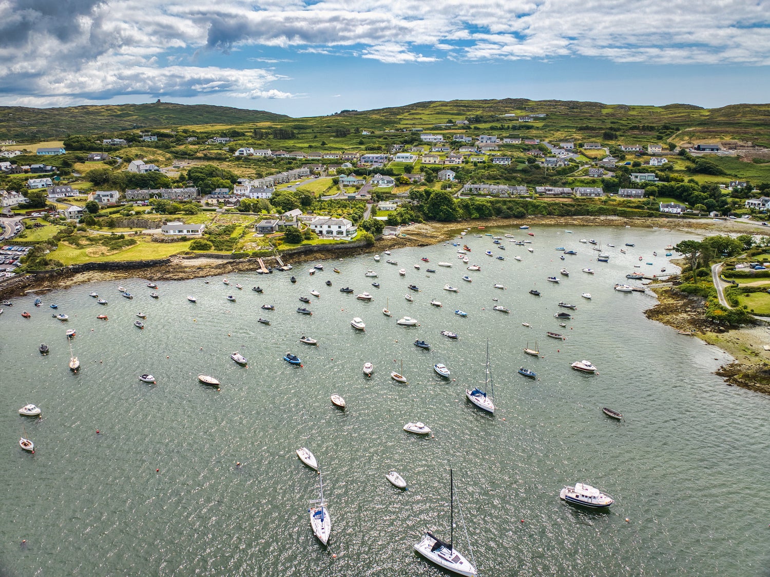 Aerial view of Baltimore Harbour in West Cork