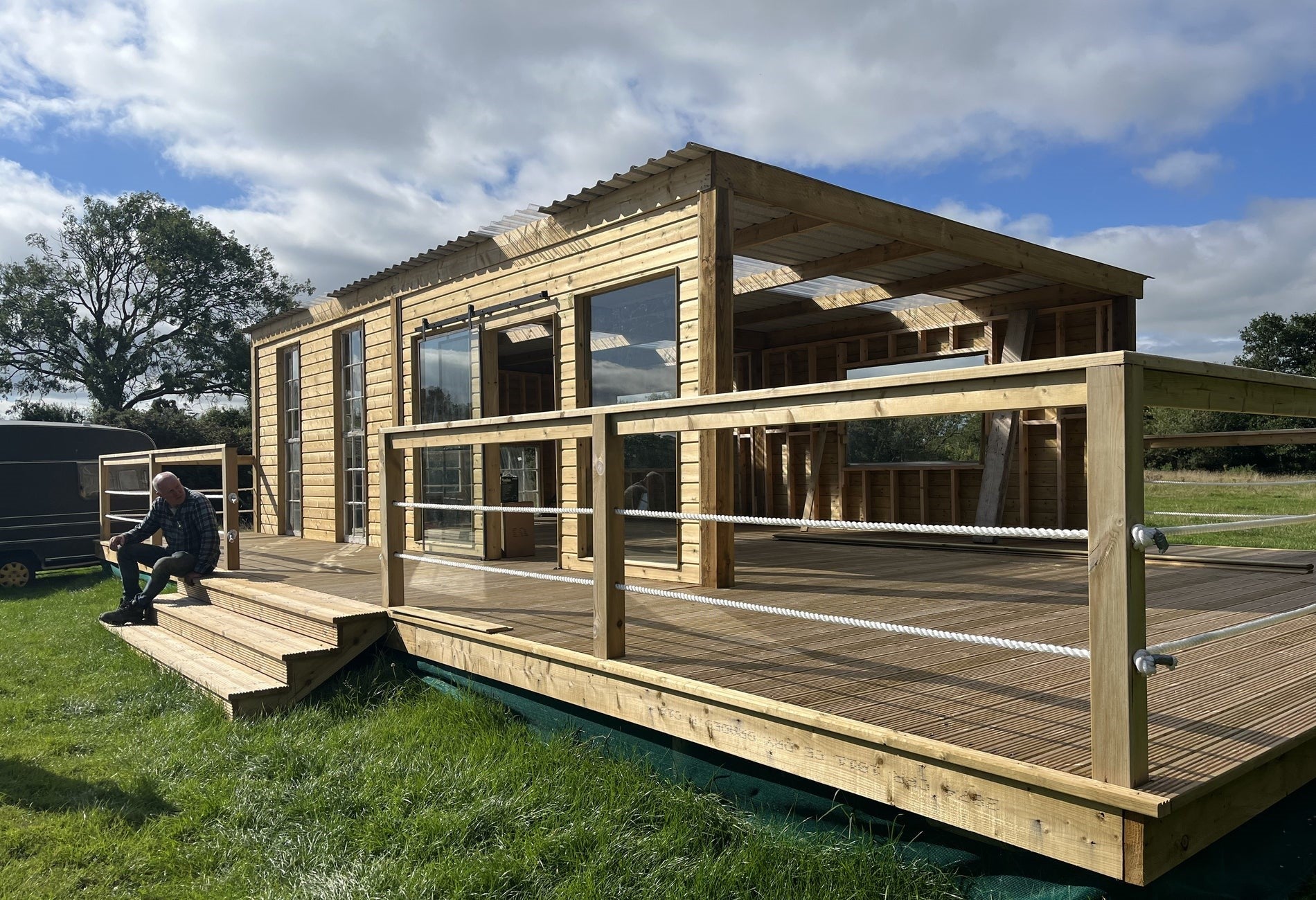 Wooden cabin with a porch